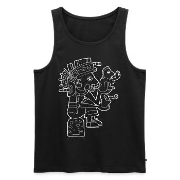 Mictlantecuhtli Dieu de la Mort Aztèques Dieu Maya I - Débardeur bio Premium Homme - noir - Devant - AI Model Male 178 light (178cm)