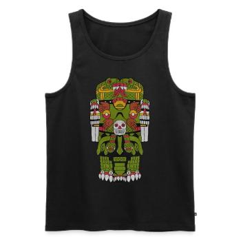 Coatlicue Déesse Aztèque Déesse de la Terre Maya Inca - Débardeur bio Premium Homme - noir - Devant - AI Model Male 178 light (178cm)