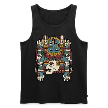 Tlaltecuhtli Déesse aztèque mésoaméricaine - Débardeur bio Premium Homme - noir - Devant - AI Model Male 178 light (178cm)