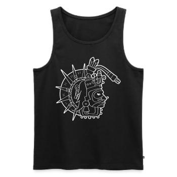 Tonatiuh Aztèque Dieu Soleil Dieu Maya Inca Toltèques - Débardeur bio Premium Homme - noir - Devant - AI Model Male 178 light (178cm)