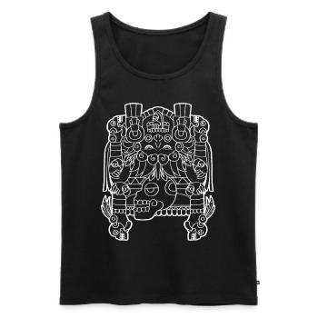 Tlaltecuhtli Déesse aztèque mésoaméricaine - Débardeur bio Premium Homme - noir - Devant - AI Model Male 178 light (178cm)