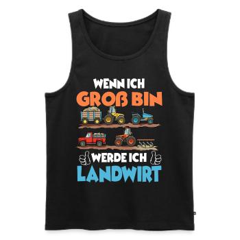 WENN ICH GROß BIN WERDE ICH LANDWIRT - Männer Premium Bio Tank Top - Schwarz - Vorne - AI Model Male 178 light (178cm)