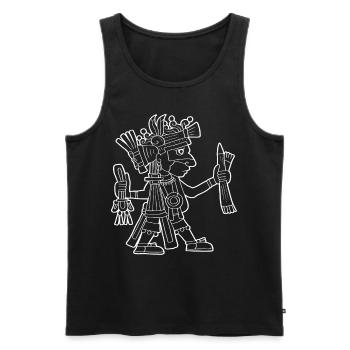 Ahuiateteo Dieu aztèque Maya Inca Toltèques - Débardeur bio Premium Homme - noir - Devant - AI Model Male 178 light (178cm)