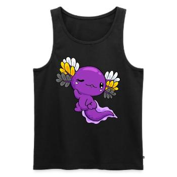 Nichtbinäre Flagge Nichtbinäre Flagge Kawaii Axolo - Männer Premium Bio Tank Top - Schwarz - Vorne - AI Model Male 178 light (178cm)