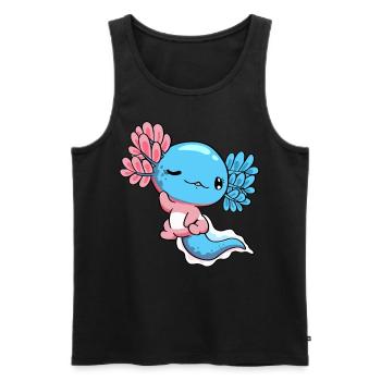 Transgender Pride Transgender Flag Kawaii Axolot - Men's Premium Organic Tank Top - black - Front - AI Model Male 178 light (178cm)