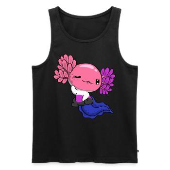 Genderfluid Stolz Genderfluid Flagge Kawaii Axolot - Männer Premium Bio Tank Top - Schwarz - Vorne - AI Model Male 178 light (178cm)