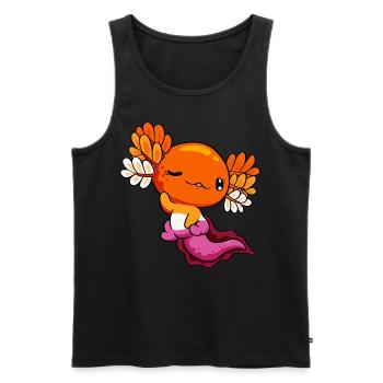 Lesbian Pride Lesbian Flag Kawaii Axolotl H - Débardeur bio Premium Homme - noir - Devant - AI Model Male 178 light (178cm)