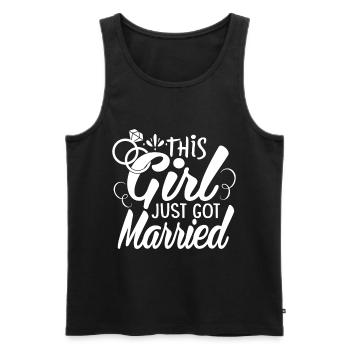 This Girl Just Got Married - Men's Premium Organic Tank Top - black - Front - AI Model Male 178 light (178cm)