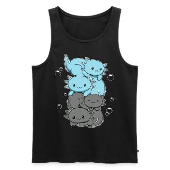 Autossexual Flag Axolotl Heap Kawaii - Men's Premium Organic Tank Top - black - Front - AI Model Male 178 light (178cm)