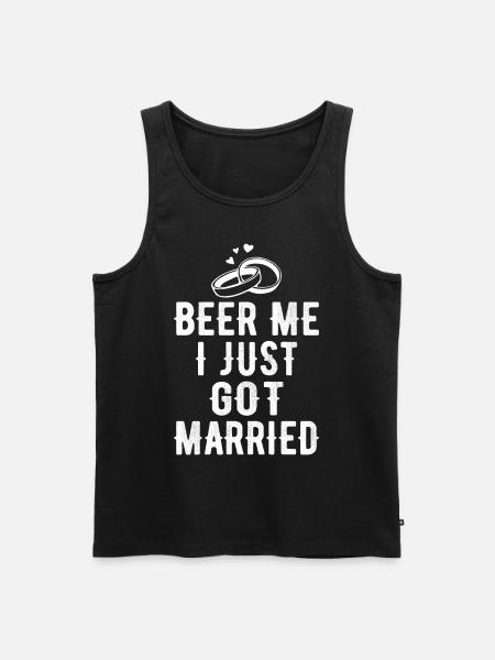 Just Got Married - Männer Premium Bio Tank Top - Schwarz