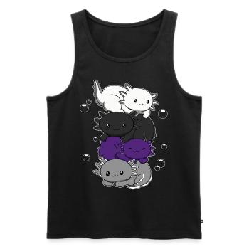 Drapeau bisexuel Axolotl Bunch Kawaii - Débardeur bio Premium Homme - noir - Devant - Michal (187cm)