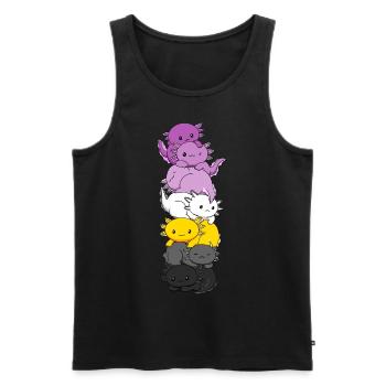 Drapeau monosexuel Axolotl Bunch Kawaii - Débardeur bio Premium Homme - noir - Devant - Michal (187cm)