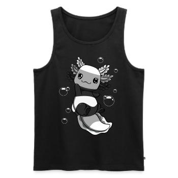 Drapeau allosexuel axolotl Bunch Kawaii - Débardeur bio Premium Homme - noir - Devant - Michal (187cm)