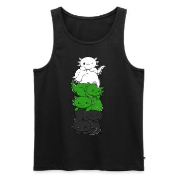 Neutrois Flagge Axolotl Haufen Kawaii Neutrois Sto - Männer Premium Bio Tank Top - Schwarz - Vorne - AI Model Male 178 light (178cm)