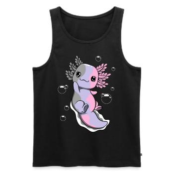 Cupiosexual Flag Axolotl Bunch Kawaii - Débardeur bio Premium Homme - noir - Devant - Michal (187cm)