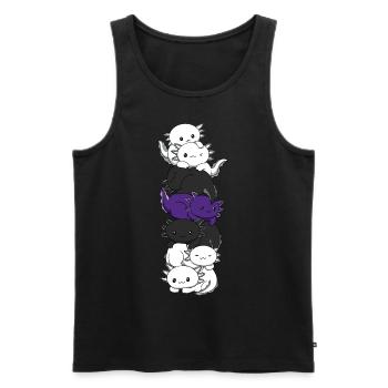 Drapeau bisexuel Axolotl Bunch Kawaii - Débardeur bio Premium Homme - noir - Devant - Michal (187cm)