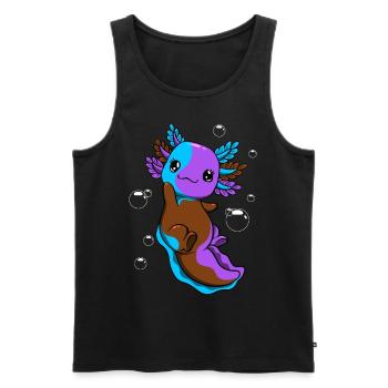 Androsexuelle Drapeau Axolotl Tas Kawaii - Débardeur bio Premium Homme - noir - Devant - Michal (187cm)