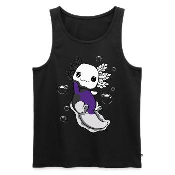 Drapeau bisexuel Axolotl Bunch Kawaii - Débardeur bio Premium Homme - noir - Devant - Michal (187cm)