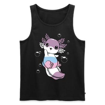 Drapeau intersexe Axolotl Bunch Kawaii - Débardeur bio Premium Homme - noir - Devant - Michal (187cm)