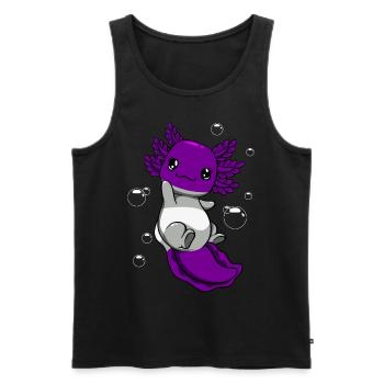 Drapeau gris sexé axolotl pile kawaii - Débardeur bio Premium Homme - noir - Devant - Michal (187cm)