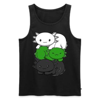 Neutrois Flagge Axolotl Haufen Kawaii Neutrois Sto - Männer Premium Bio Tank Top - Schwarz - Vorne - AI Model Male 178 light (178cm)