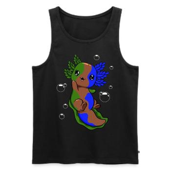 Drapeau sapiosexuel Axolotl Pile Kawaii - Débardeur bio Premium Homme - noir - Devant - Michal (187cm)