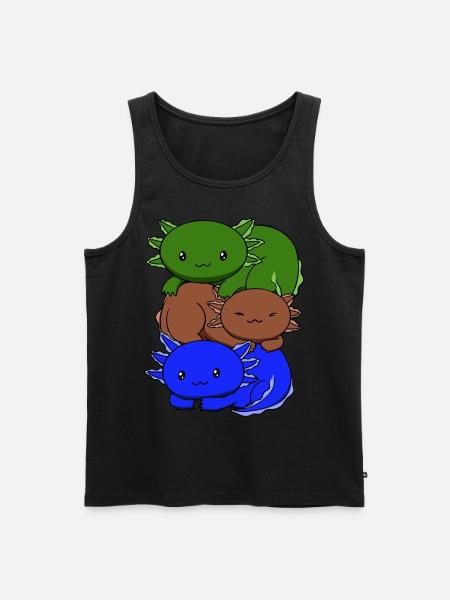 Sapiosexual Flag Axolotl Pile Kawaii - Men's Premium Organic Tank Top - black