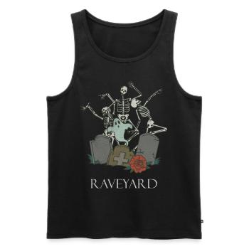 Lustiges Skelett Raving Rave Heavy Metal Goth - Männer Premium Bio Tank Top - Schwarz - Vorne - AI Model Male 178 light (178cm)