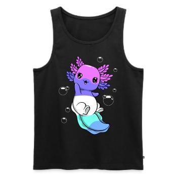 Drapeau spectrosexuel Axolotl Pile Kawaii - Débardeur bio Premium Homme - noir - Devant - Michal (187cm)