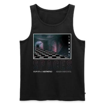 Anemoiacore Ästhetischer Grenzraum Weirdcore - Männer Premium Bio Tank Top - Schwarz - Vorne - AI Model Male 178 light (178cm)