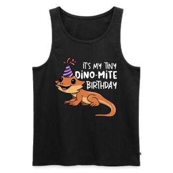 Funny bearded dragon - Men's Premium Organic Tank Top - black - Front - AI Model Male 178 light (178cm)