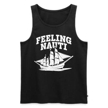 Drôle de marin Marin Nautique Marin Navire - Débardeur bio Premium Homme - noir - Devant - Michal (187cm)