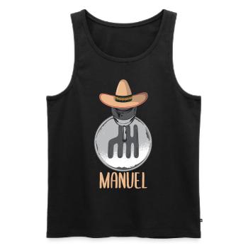 Funny Car Manual Shift lever knob on Sombrero - Men's Premium Organic Tank Top - black - Front - AI Model Male 178 light (178cm)