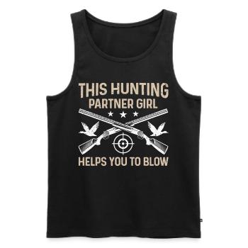 Lustige Wasservogeljagd Jagd Mädchen Entenjagd - Männer Premium Bio Tank Top - Schwarz - Vorne - Michal (187cm)