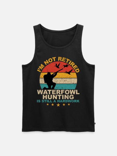 Funny Waterfowl Hunt Retro - Men's Premium Organic Tank Top - black