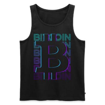 Bitcoin Crypto Crypto Rétro Cadeau - Débardeur bio Premium Homme - noir - Devant - Michal (187cm)
