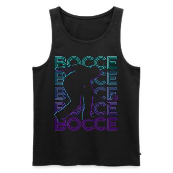 Boccia Bocci Retro Cadeau - Débardeur bio Premium Homme - noir - Devant - AI Model Male 178 light (178cm)