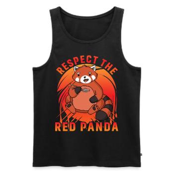 Respect the Red Panda - Männer Premium Bio Tank Top - Schwarz - Vorne - AI Model Male 178 light (178cm)
