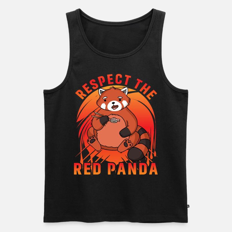 Respect the Red Panda - Männer Premium Bio Tank Top - Schwarz