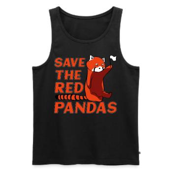 Save the Red Pandas - Männer Premium Bio Tank Top - Schwarz - Vorne - AI Model Male 178 light (178cm)