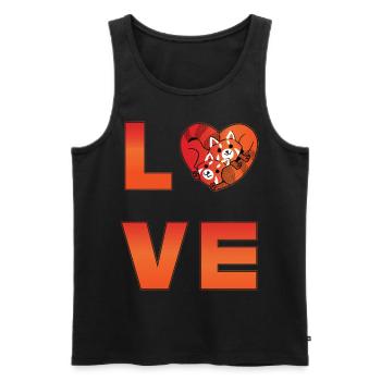 Cat Bear Little Panda Love - Men's Premium Organic Tank Top - black - Front - AI Model Male 178 light (178cm)