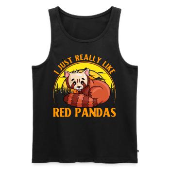 I just really like Red Pandas - Männer Premium Bio Tank Top - Schwarz - Vorne - AI Model Male 178 light (178cm)