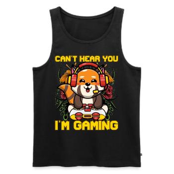 Can't hear you I'm gaming Katzenbär - Männer Premium Bio Tank Top - Schwarz - Vorne - AI Model Male 178 light (178cm)