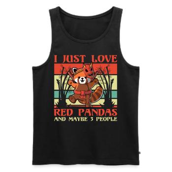 I just Love Red Panda and maybe 3 People - Männer Premium Bio Tank Top - Schwarz - Vorne - Michal (187cm)