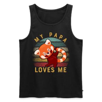 Mon papa m’aime - Débardeur bio Premium Homme - noir - Devant - AI Model Male 178 light (178cm)