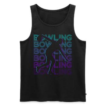 Bowling Bowler Retro Gift - Men's Premium Organic Tank Top - black - Front - AI Model Male 178 light (178cm)