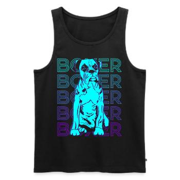 Boxer Dog Retro Gift - Men's Premium Organic Tank Top - black - Front - Michal (187cm)