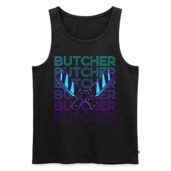 Fleischer Retro Geschenk - Männer Premium Bio Tank Top - Schwarz - Vorne - Michal (187cm)