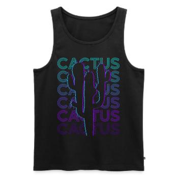 Cactus Cactus Retro Gift - Men's Premium Organic Tank Top - black - Front - Michal (187cm)
