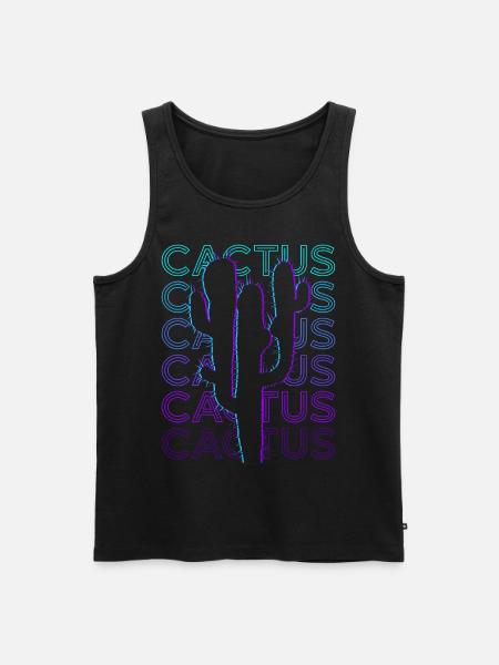 Cactus Cactus Retro Gift - Men's Premium Organic Tank Top - black